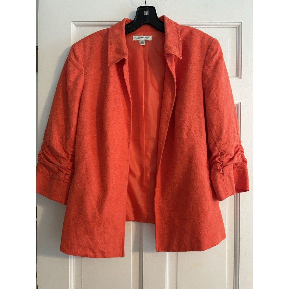 Coldwater Creek  Women’s Size 16 Embossed Floral Open Front Jacket